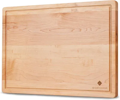 Obrázok produktu pre Drevená doska na krájanie 42x30x2,5 cm, javor, s drážkou, pre kuchyňu