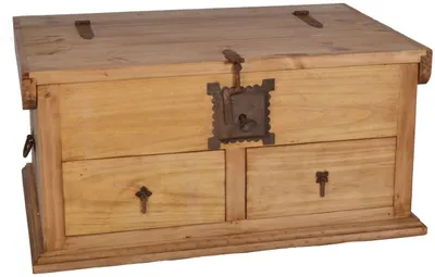 Produktbild von MiaMöbel Truhentisch Mexico Möbel 90x44x64 cm Landhausstil Massivholz Pinie Honig