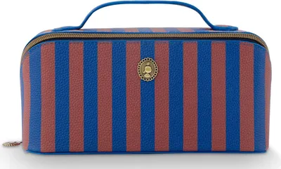 Produktbild von Pip Studio Cyrille Cosmetic Bag Medium Stripe Farbe Blue 23.5x11x5x22cm