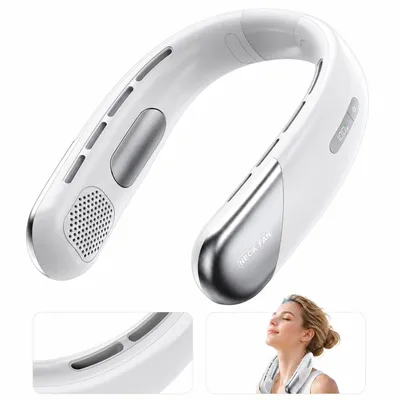 Produktbild von Nackenventilator 4000mAh, tragbarer Halsventilator USB-C, 5 Geschwindigkeiten, leise & freihändig, 360° Kühlung für Sommer Reisen Outdoor