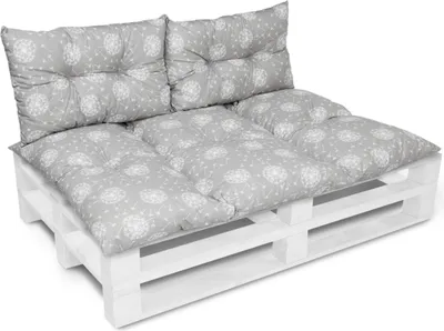 Produktbild von Amilian Palettenkissen SET Gartenkissen mit Rückenkissen Bankauflage Kissen Sitzpolster für Europaletten Sitzkissen: 80x120cm + 2 x40x60cm