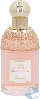 A bottle of Guerlain Aqua Allegoria Orange Soleia Eau de Toilette.