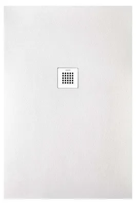 Image de SANYCCES STRATO Receveur de douche rectangulaire 100 x 90 cm blanc Ecoulement en chrome