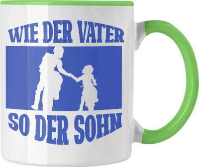 Produktbild von Trendation -  Lustige Motorrad-Tasse für Vater und Sohn Geschenk zum Vatertag Wie Der Vater So Der Sohn (Grün)