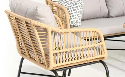 Obrázok produktu pre GardenFurniture Záhradná sedacia súprava Trojmiestna rozkladacia pohovka Kreslo Jedálenský stôl