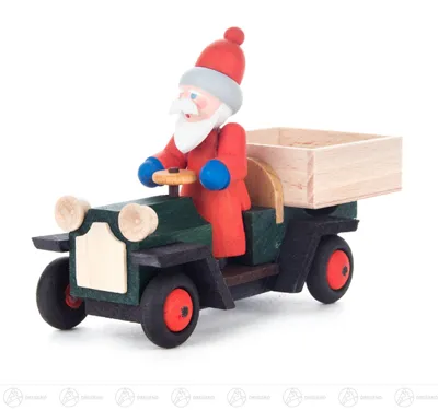 Produktbild von Weihnachtliche Miniatur Weihnachtsmann im Kastenauto  Breite x Höhe x Tiefe 11,5 cmx7,5 cmx4,5 cm NEU