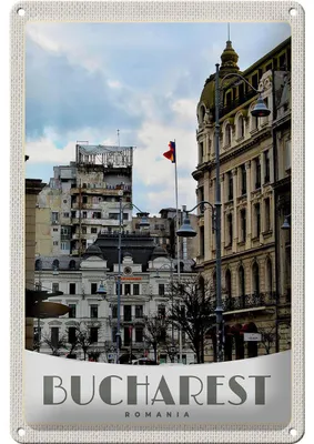 Produktbild von Blechschild Reise 20x30cm Bukarest Rumänien Hauptstadt Urlaub