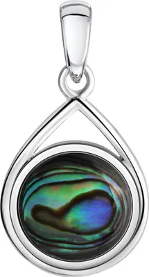 Produktbild von V Anhänger 925/- Sterling Silber 2,3cm blau Abalone blau 279240047