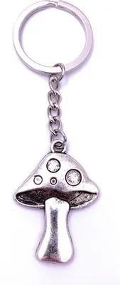Obrázok produktu pre Onwomania Mushroom Zeleninová kľúčenka prívesok na kľúče Silver Metal