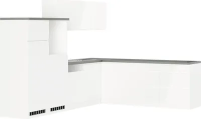 Produktbild von Held Möbel Winkelküche ohne Geräte Kiel 360 cm weiß hochglanz zerlegt Variante reversibel 1116.6340