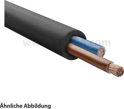 Produktbild von HELU KABEL H07RN-F 2X6mm² Gummischlauchleitung AD 13,1mm - 16,8mm Nennspannung Uo/U 450V/750V - 1 Meter