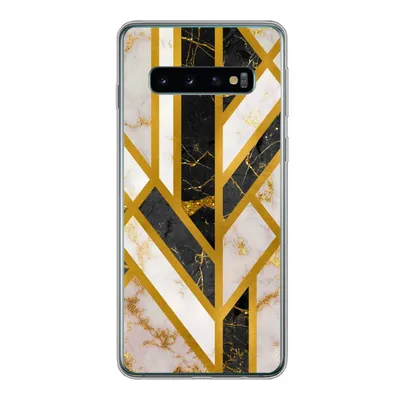 Produktbild von MuchoWow® Handyhülle Schutzhülle Hülle für Samsung Galaxy S10 Marmor - Gold - Glitzer - Luxus Silikon Softcase Handy Hülle - Handytasche