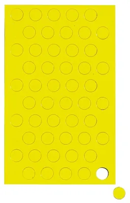 Zdjęcie produktu dla MAUL Okrągłe symbole magnetyczne, 50 sztuk, ferrytowe, z możliwością opisania, Ø 1 x 0,1 cm, żółte