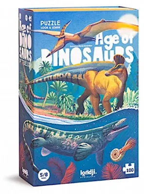 Productafbeelding van Puzzel "Het tijdperk van de dinosaurussen" met 100 stukjes - Londji, geschikt voor kinderen vanaf 5 jaar