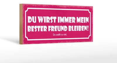 Produktbild von Holzschild Spruch 27x10cm du immer mein bester Freund