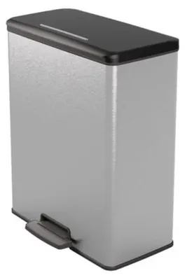 Image de Poubelle à Pédale Duo 26 L + 26 L 48.6 X 28.4 X H61.5 Cm Aargent - Deco Bin - Curver