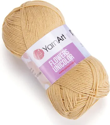 Produktbild von YarnArt Flowers Unicolor 732 Beige: 55% Baumwolle, 200m/50g, Vielseitig & Leicht