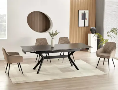 Obrázek produktu pro Rozkládací jídelní stůl 160(220)x90 EDITHA - černý