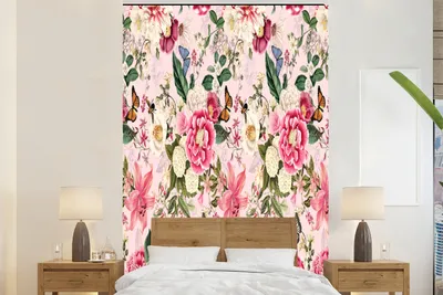 Produktbild von MuchoWow® Fototapete für Wohnzimmer oder Schlafzimmer Wandtapete Vinyl Motivtapete Blumen - Lilie - Insekten - Muster - 200x300 cm - Wanddekorationen
