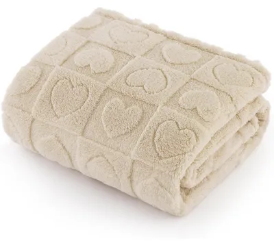 Zdjęcie produktu dla Koc dla psa, materiał: polar koralowy, wymiary: 100x80 cm, kolor: kremowy