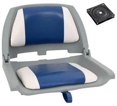 Immagine prodotto di set di sedili pieghevoli per barca vidaXL a 2 pezzi con rivestimento in blu e bianco