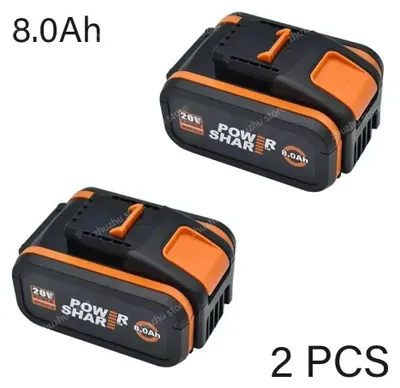 Image de Batterie pour outils électriques - Modèle WA3553 - 20V Li-Ion - 8,0Ah - Lot de 2 batteries - Batterie de remplacement compatible avec les modèles WA3572, WX390, WX176
