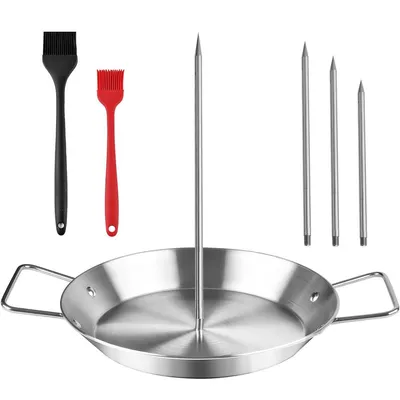 Produktbild von BBQ Döner Grillspieß vertikal Edelstahl Grillhalter Shawarma Hähnchen Spieß Grill Zubehör Set