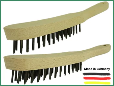 Produktbild von Novatool Drahtbürsten Set I 3-reihig + 5-reihig I 27 cm lang I mit Holzgriff I Bremssattelbürste Drahtbürste Kratzbürste Metallbürste Handdrahtbürste wire brush