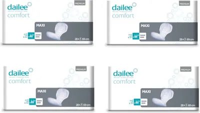 Produktbild von 4x28 Dailee Comfort Premium Maxi 69x35cm Formatvorlage, 9 Tropfen Inkontinenz