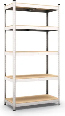 Produktbild von Steckregal Werkstattregal 1800x900x400 mm, 5 Ebenen, verzinkt, Traglast gesamt 875 kg, Kellerregal Schwerlastregal Metallregal Lagerregal