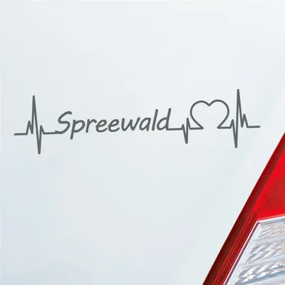 Produktbild von Auto Aufkleber Spreewald Puls Herzschlag mit Ferien Region Motiv 19x5 cm Grau Sticker Heckscheibenaufkleber