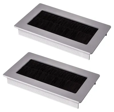Produktbild von SOTECH Kabeldurchlass TONDO 100 x 70 x 17,3 mm Silber EV1 – Kabeldurchführung Schreibtisch (2 Stück)
