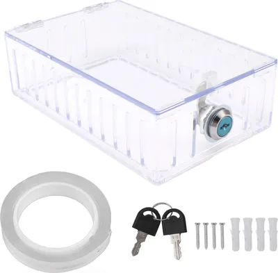 Image de Consigne thermostatique, grande, universelle, protection thermostatique pour usage domestique, couvercle transparent avec clé pour thermostat au mur