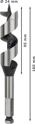 Obrázok produktu pre PRO Wood Šnekový vrták do dreva, 24 x 95 x 160 mm