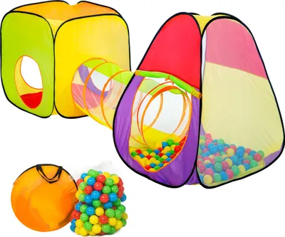 Produktbild von Spielzelt mit Tunnel, Pyramide und 200 Bällen 270 x 80 x 104 cm