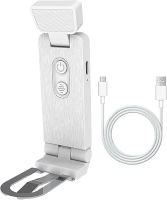 Immagine prodotto di Lampada da lettura – Lampada da lettura per libri con clip – 6 luci LED – da usare a letto – dimmerabile – Lampada da lettura – Ricaricabile tramite USB-C – Bianca