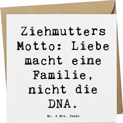 Produktbild von Mr. & Mrs. Panda doppelkarte Spruch Ziehmutter Liebe - Weiß - Geschenk, Grußkarte, Bonusmutter, persönliche Erinnerungen, familiärer Zusammenhalt, Geburtstage, faltkarte