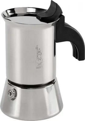 Produktbild von Bialetti Venus, Mokka-Kanne, 0,1 l, Schwarz, Edelstahl, Edelstahl, 2 Tassen, Venus