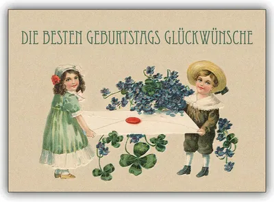 Produktbild von 5er Set Geburtstags Glückwunsch Karte mit Nostalgie Motiv