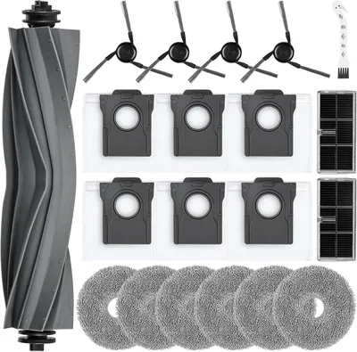 Produktbild von 20 Stück Zubehör für Dreame L10s Ultra Gen 3, X40/L40 Ultra, X40 Master, Mova P50 Pro Ultra Saugroboter, 1 Hauptbürste, 6 Staubbeutel, 6 Wischtücher, 2 Filter, 4 Seitenbürsten, 1 Reinigungsbürste