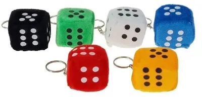 Image de Porte-clés cube en peluche 4,5 cm MIX - ADAR