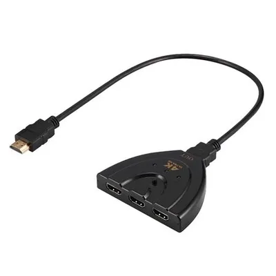 Produktbild von Przełącznik HOPE R, 3x HDMI (matka) - HDMI (ojciec), obsługuje rozdzielczość 4K, czarny