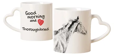 Zdjęcie produktu dla Vollblut - Kubek z motywem psa, uroczy kubek z uchwytem w kształcie serca, uniwersalny prezent marki Art-Dog