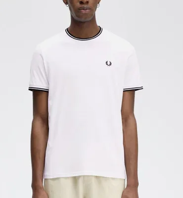 Image de Fred Perry T-shirt à double boutonnage Couleur Blanc