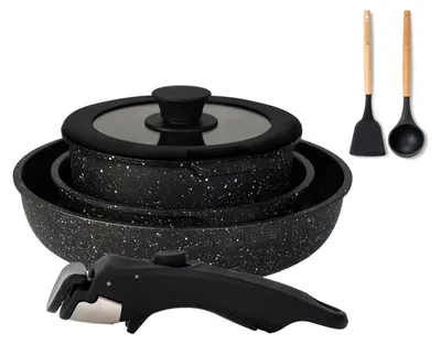 Image de Set de cuisson induction 7 pièces avec revêtement antiadhésif