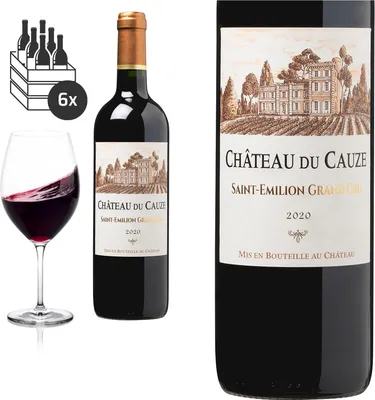 Produktbild von 6er Karton  2020 Saint Emilion Grand Cru von Château DU CAUZE - Rotwein
