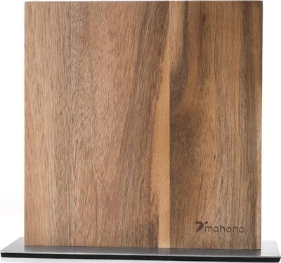 Image de Bloc à couteaux Famanu, sans couteaux - Magnétique, double face, en bois d'acacia