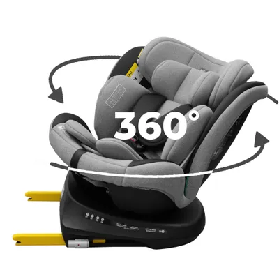 Imagen del producto de KidsZone: Silla de coche giratoria para niños, sistema ISOFIX, compatible con i-Size, para niños de 0 a 36 kg y de 40 a 150 cm, Imagen generada por IA