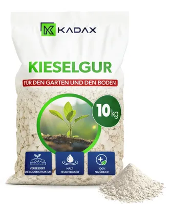 Produktbild von KADAX Kieselgur 10kg für Garten, Diatomeenerde als feines Pulver, Bodenaktivator für gesunde Böden, Pflanzenwachstum & natürliche Schädlingsabwehr