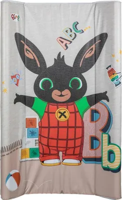 Produktbild von Tataway Bing Wickeltisch mit Seitenteilen, Wickelauflage für Kinder mit Bing-Charaktergrafik, Maße 81x50x9,5 cm